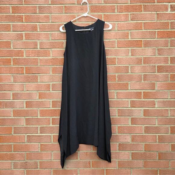 Eileen Fisher Sleeveless Hi-low Silk Dress in Black - Picture 1 of 4